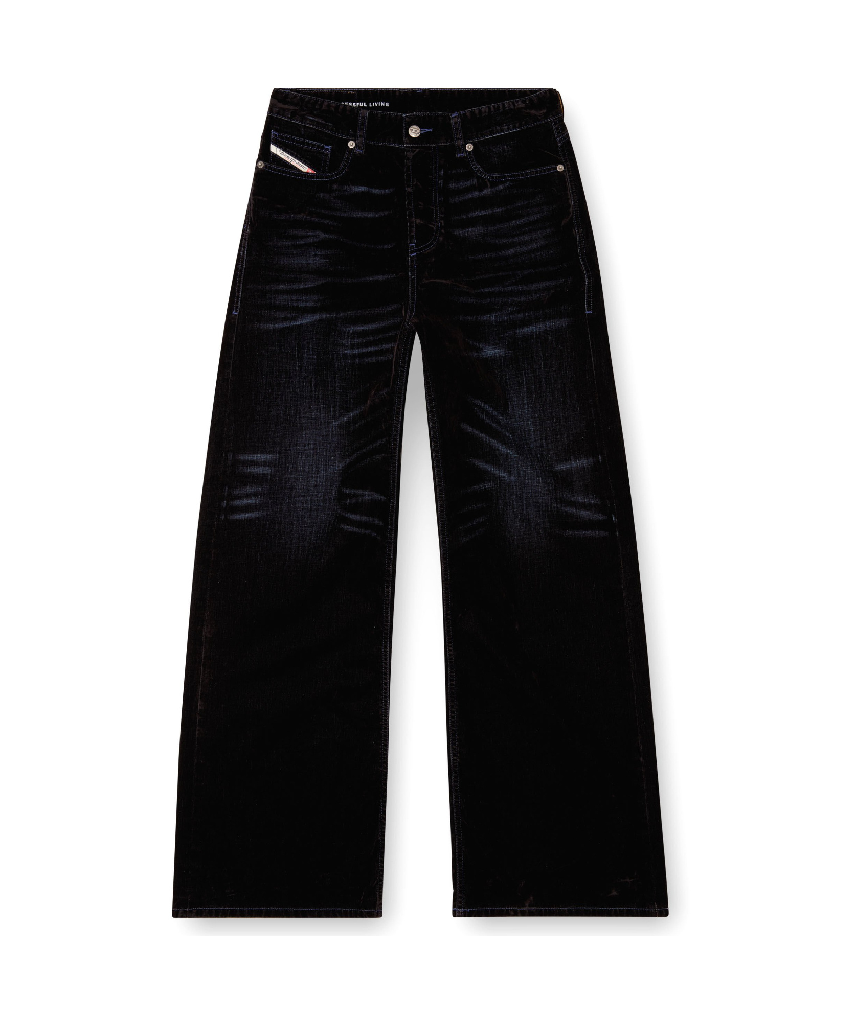 Diesel 1996 D-sire Low-rise Wide-leg Jeans In Black