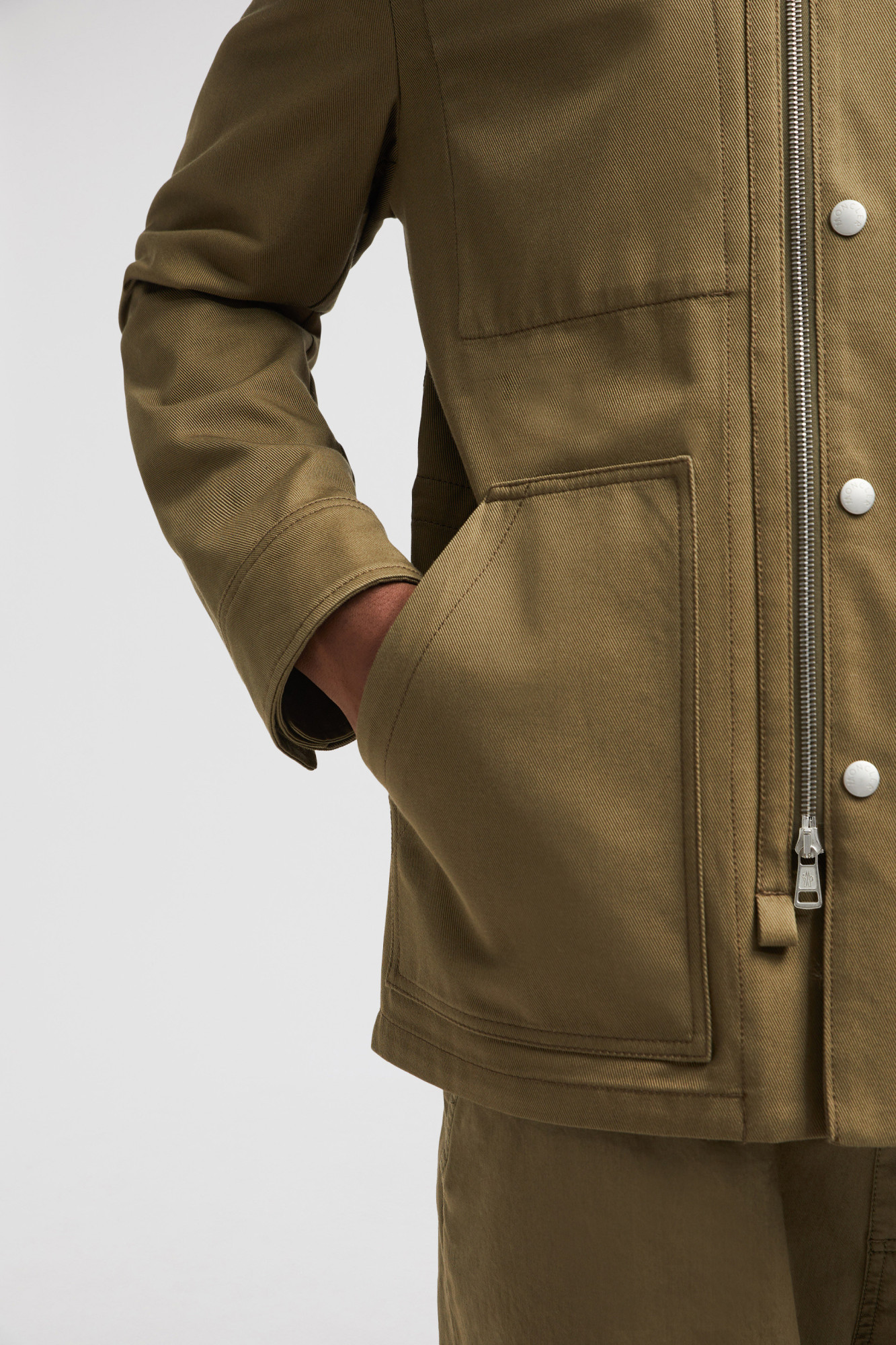 Moncler Guerledan Cotton Gabardine Jacket In Brown
