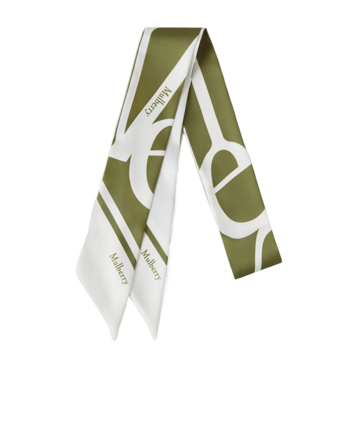 Mulberry Lettering Skinny Scarf In White
