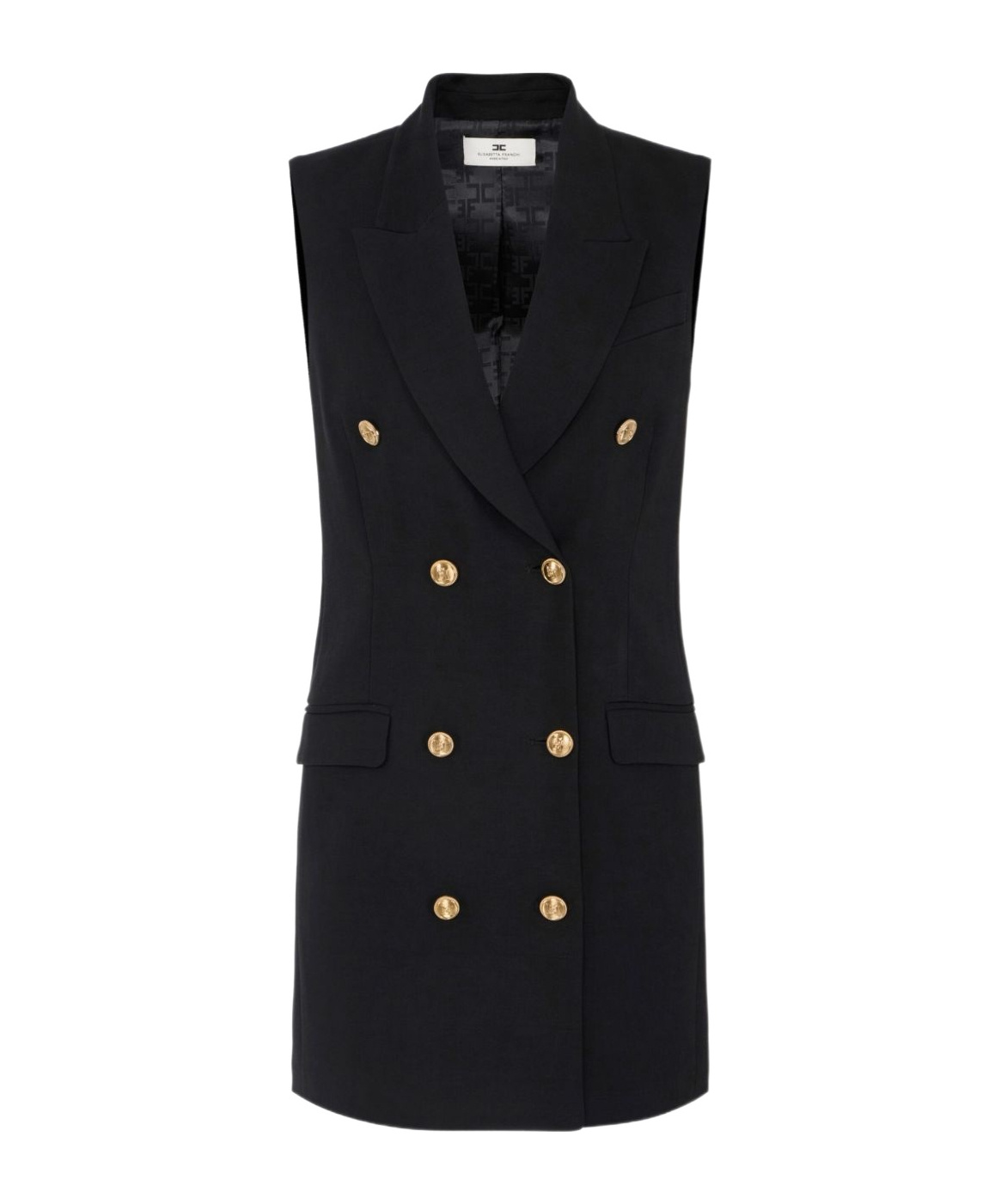 Elisabetta Franchi Gabardine Mini Dress In Black