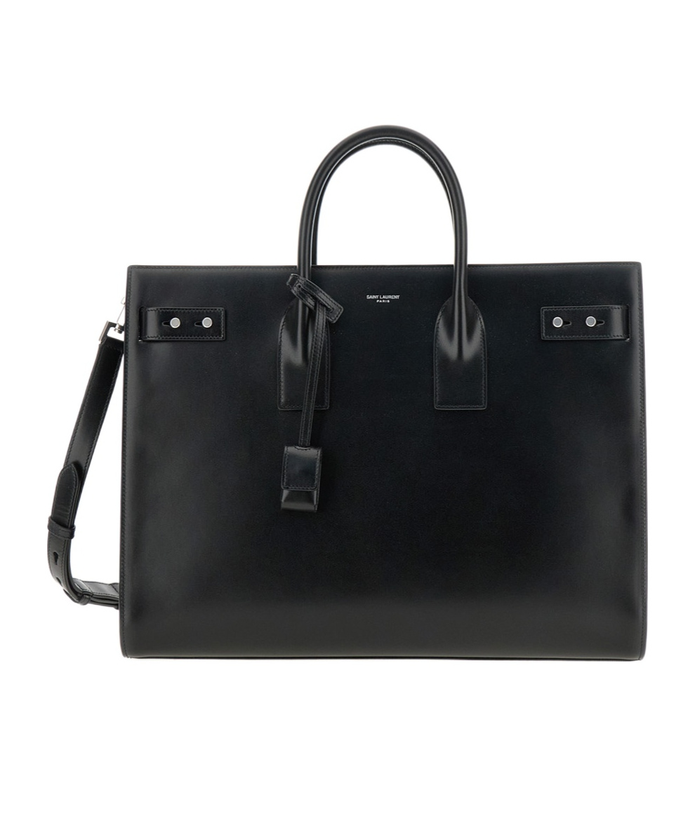 Saint Laurent Double Handle Shoulder Bag In Black