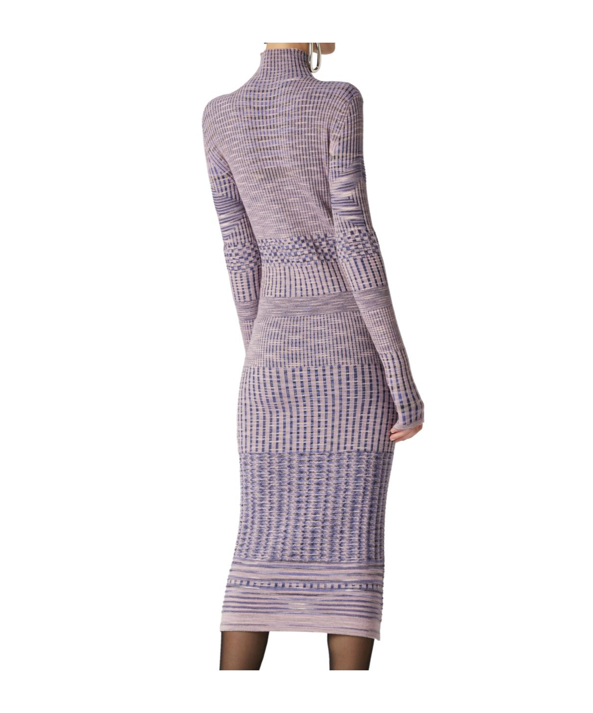 Missoni Woman Midi Dress Lilac Size 6 Wool In Purple