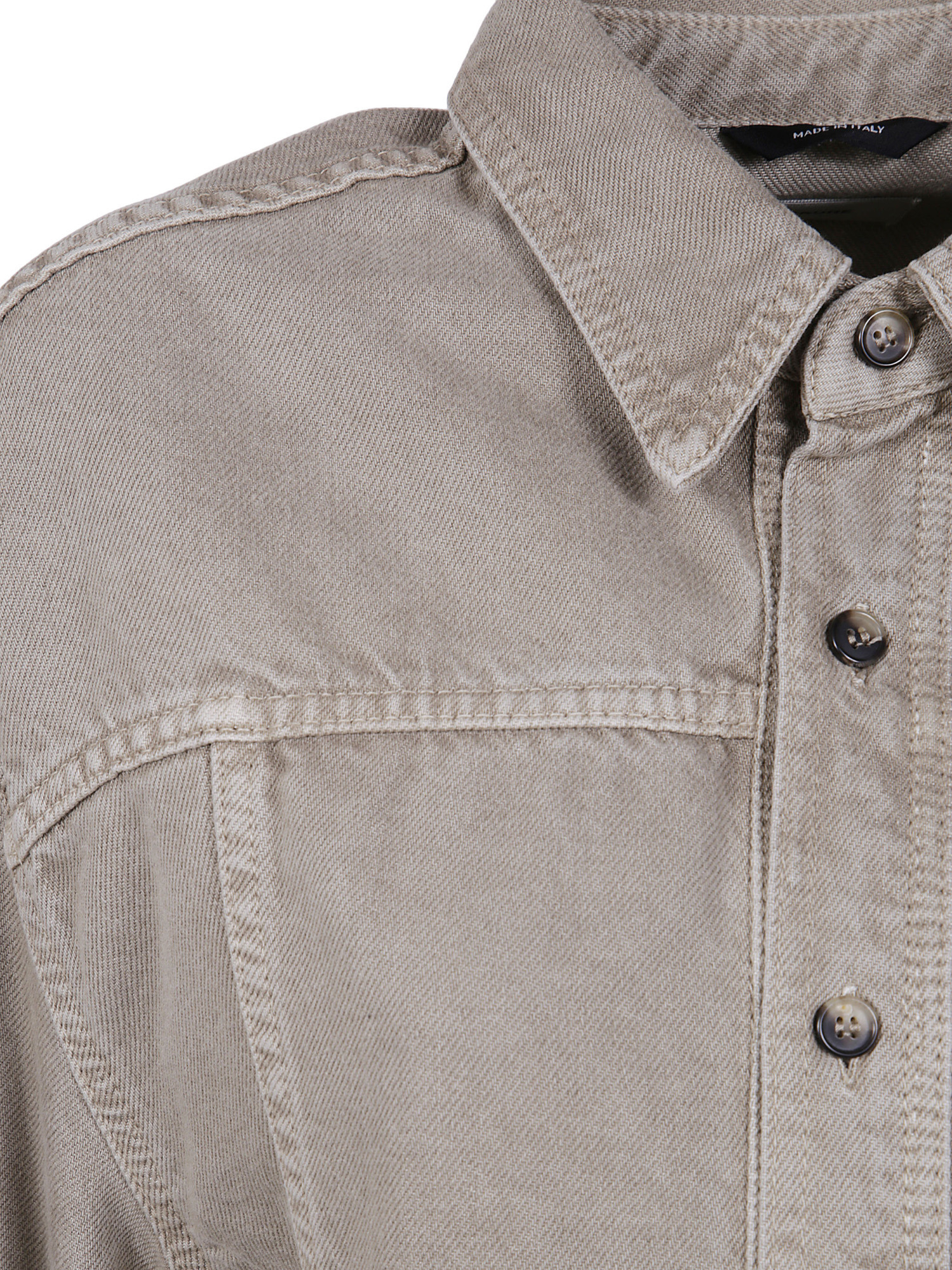 Haikure Button-detailed Cotton Shirt In Gray