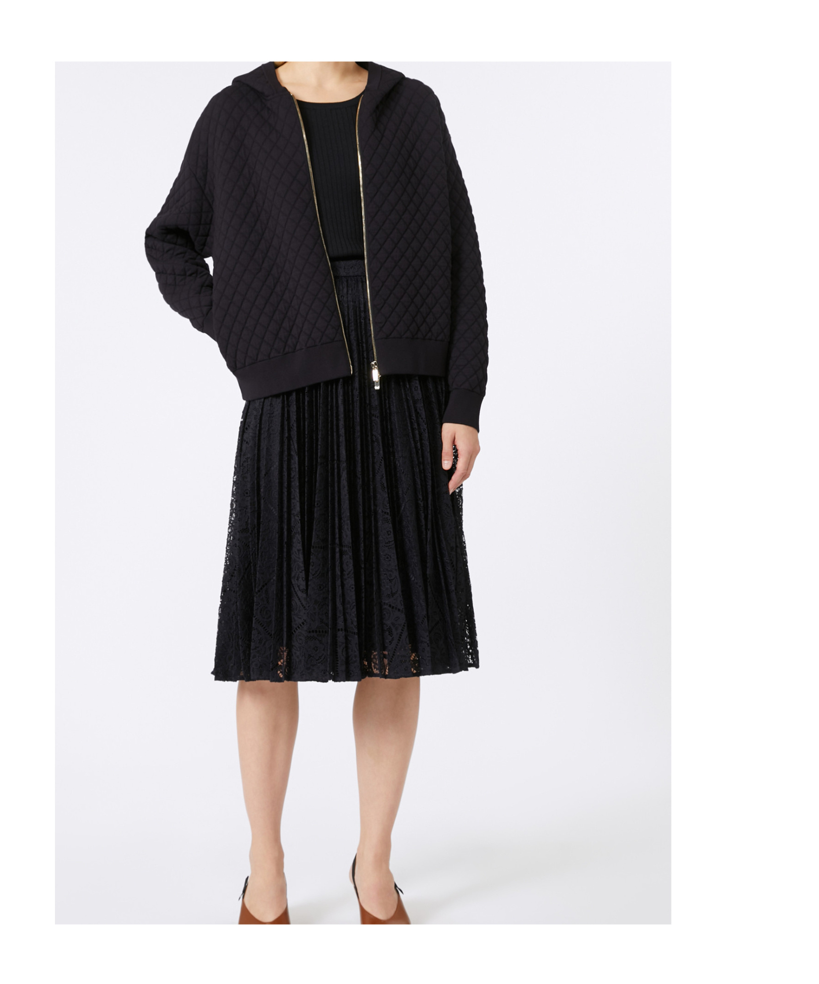 Max Mara Viscose Yarn Bomber Jacket In Black