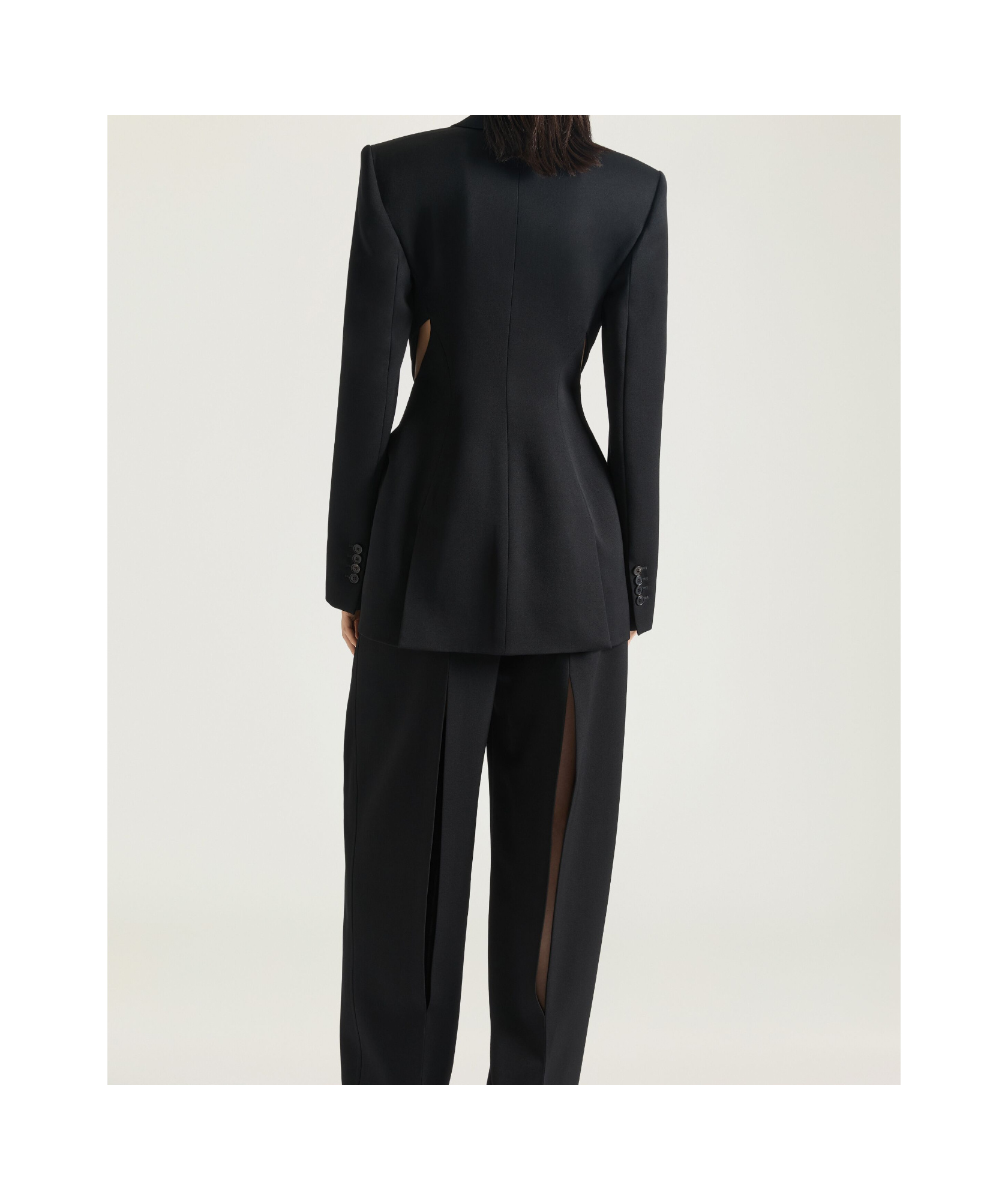Givenchy Double-breasted Slashed Jacket In Wool In Black