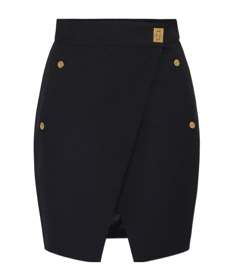 Elisabetta Franchi Button-detailed Mini Skirt In Black