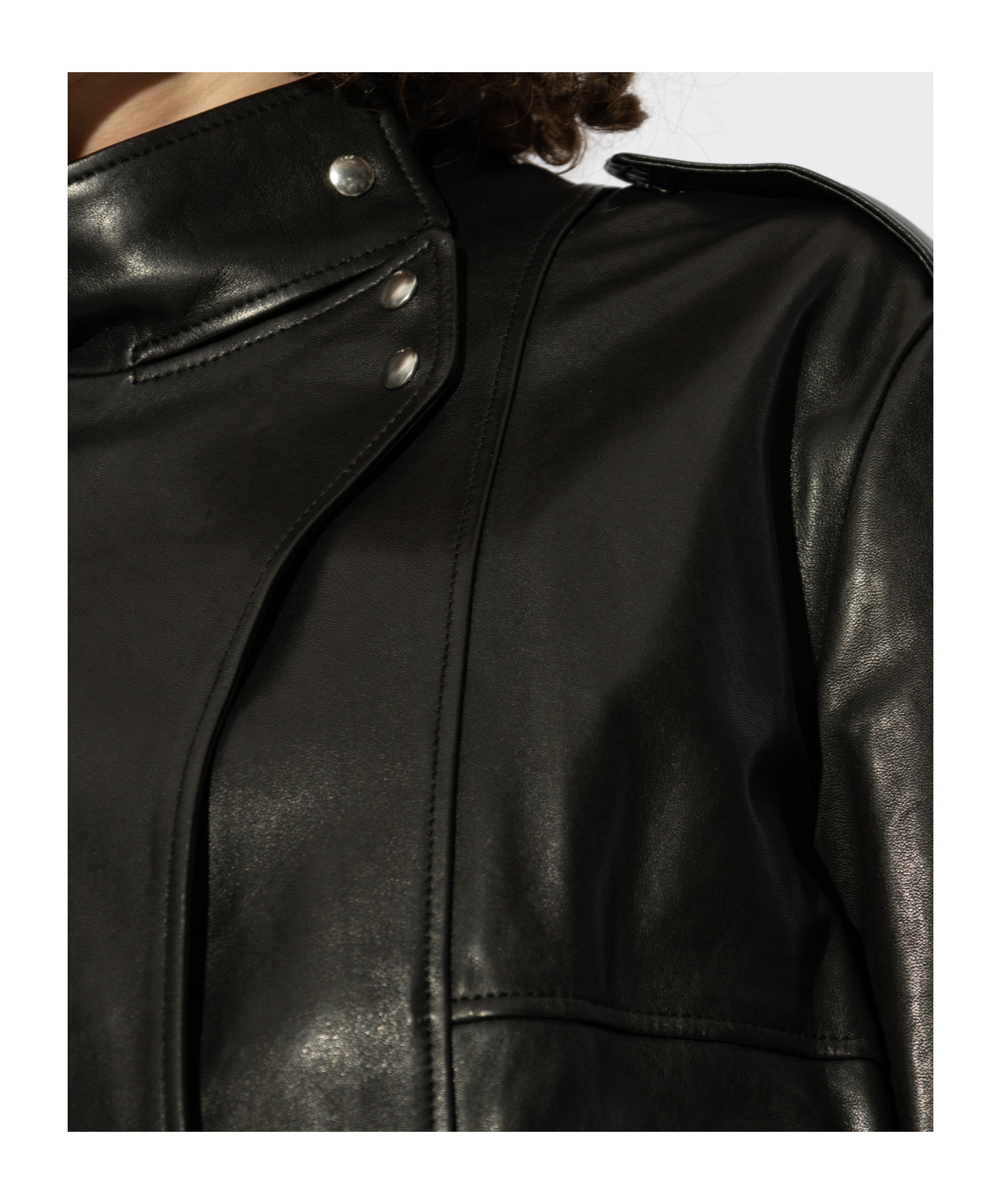 Iro Long-sleeved Leather Jacket In Black