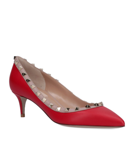 Valentino Garavani Rockstud Pointed-toe Pumps In Red