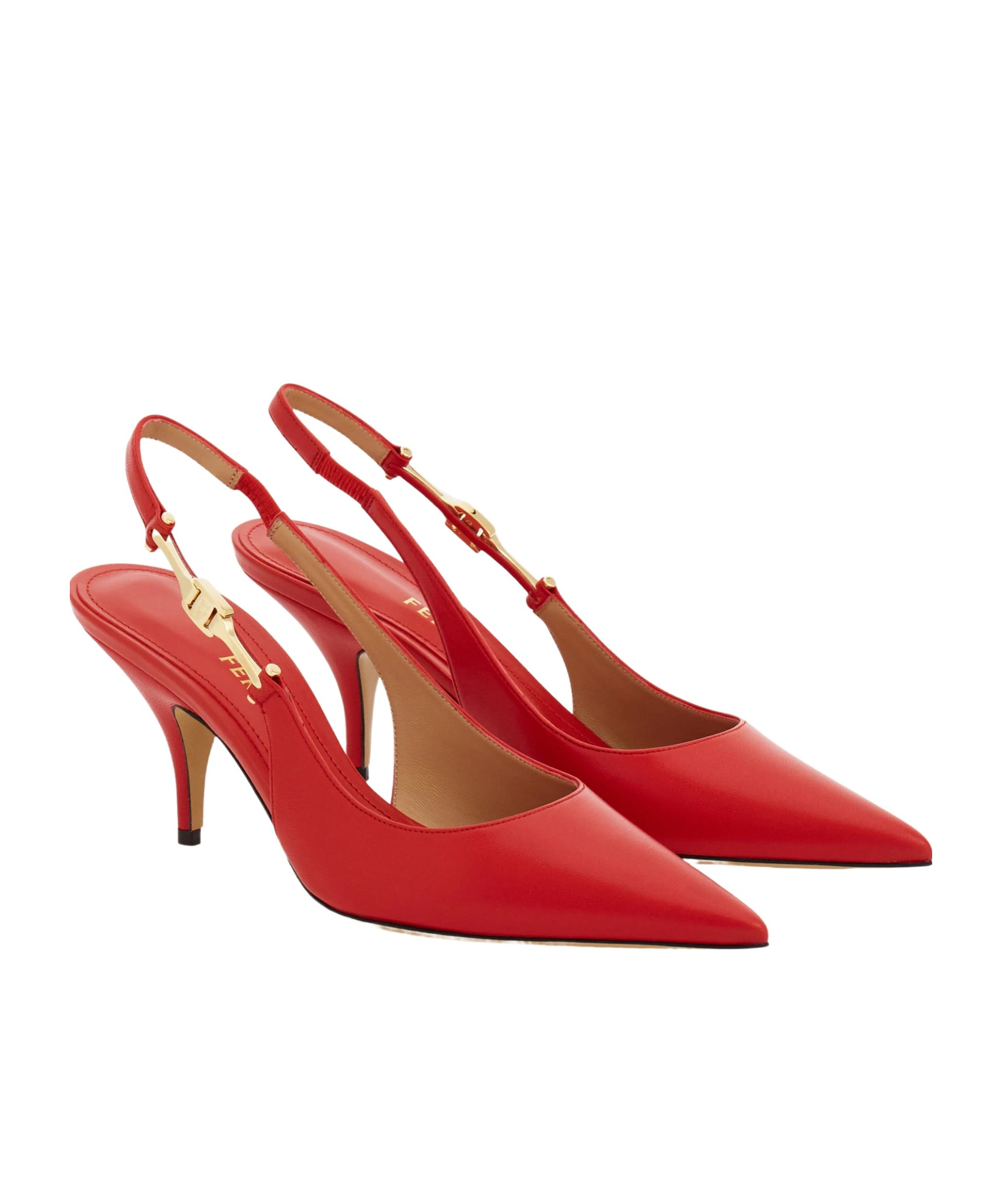 Ferragamo F Buckle Slingback Pump In Red