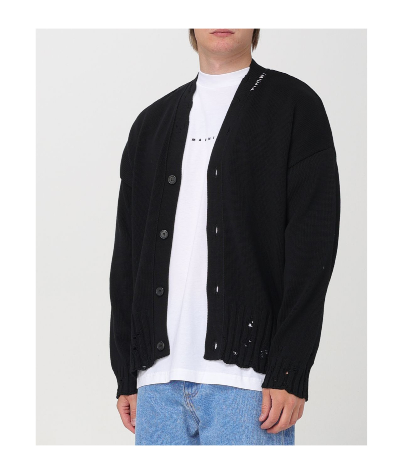 Marni Logo-embroidered Cotton Cardigan In Black