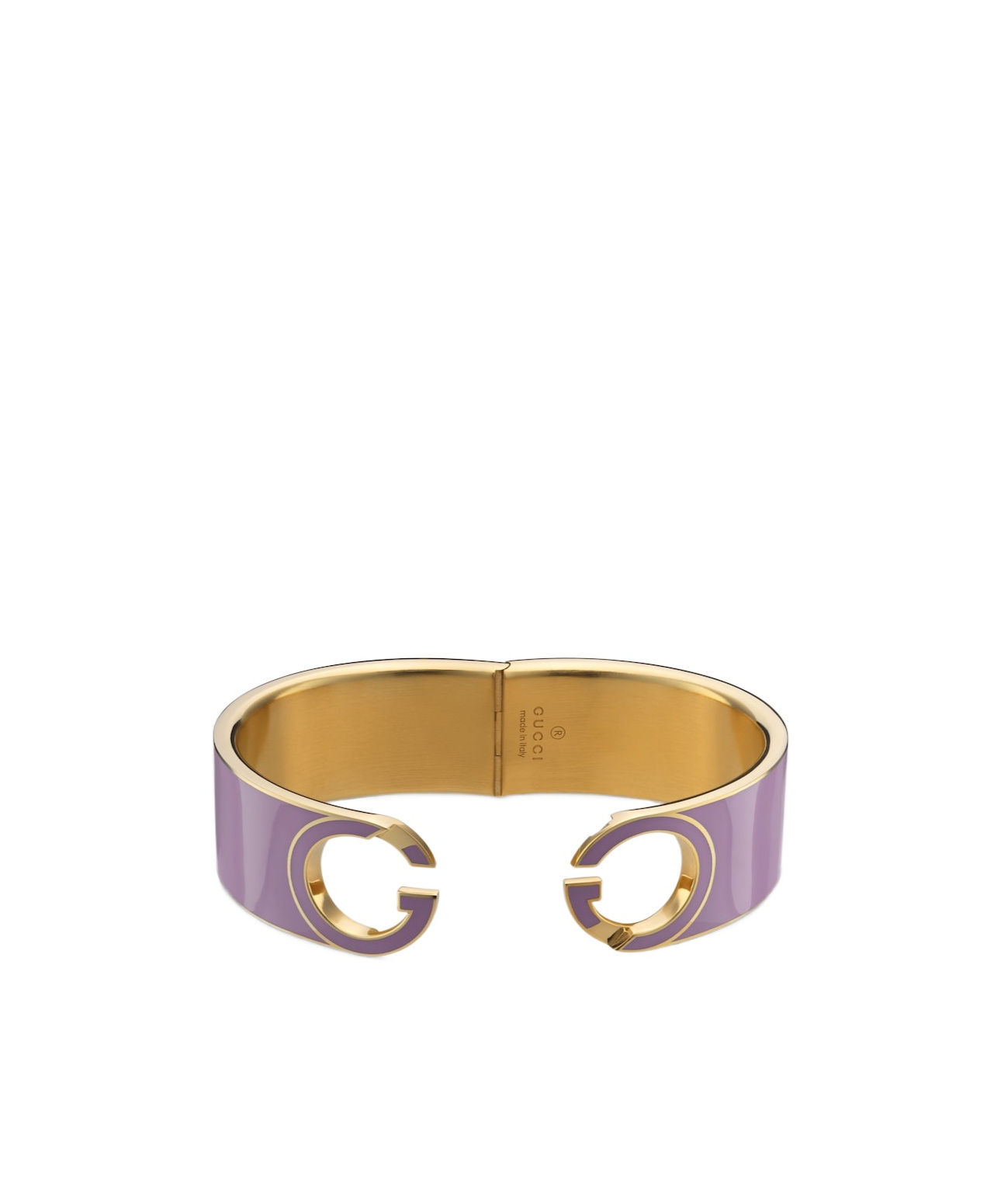 Gucci Interlocking Enamel Cuff Bracelet In Purple