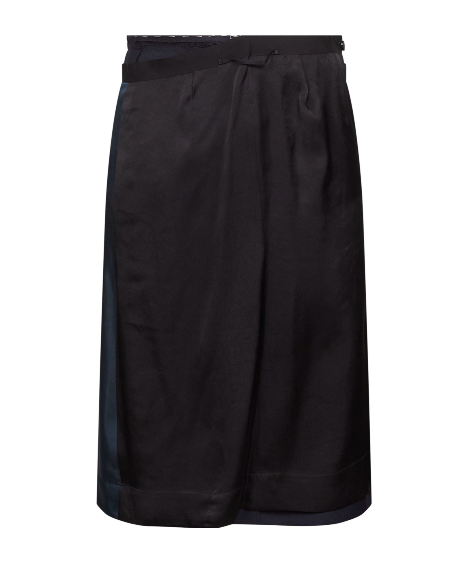 Maison Margiela Asymmetric Layered Midi Skirt In Black