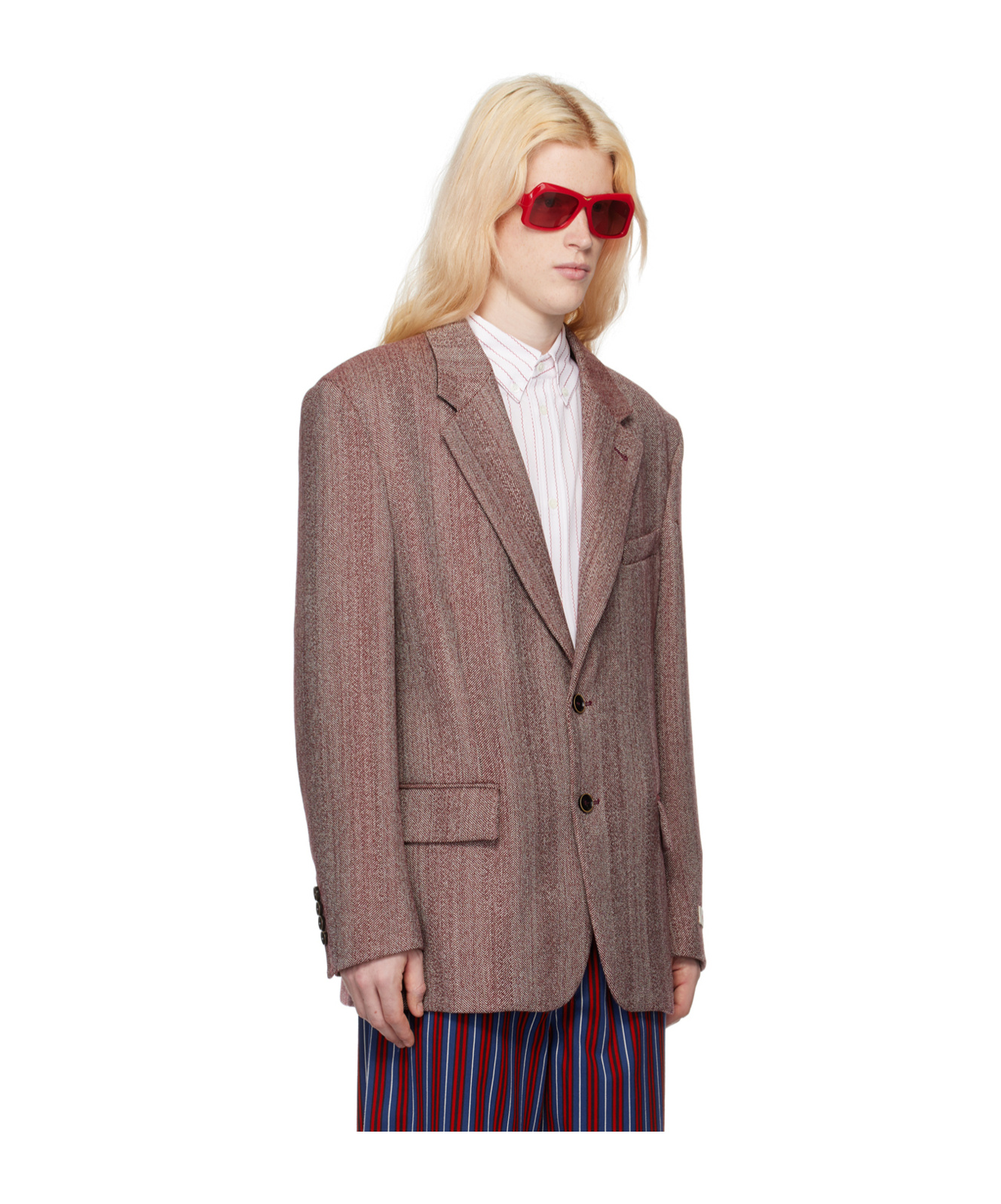 MARNI HERRINGBONE PATTERN SUIT COAT