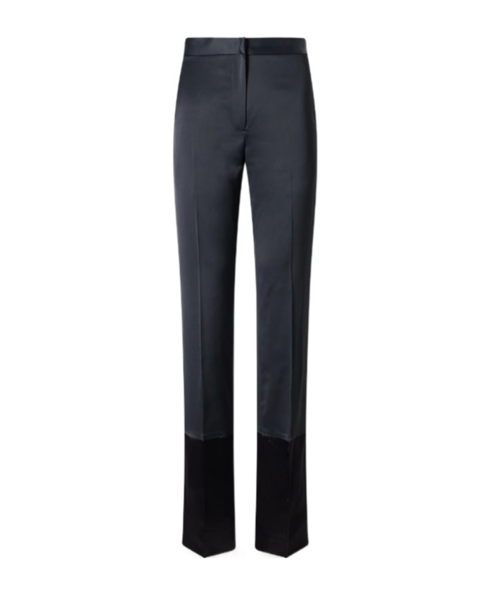 Sharon Wauchob Paneled Satin Straight-leg Pants In Black