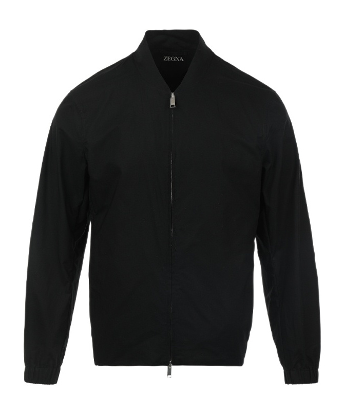 Shop Zegna Zippered Casual Jacket In Black
