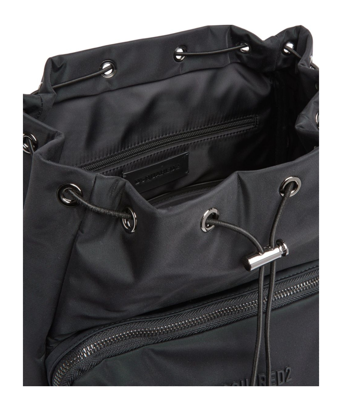 Dsquared2 Zip Pocket Strap Handle Shoulder Front Hardware In Black