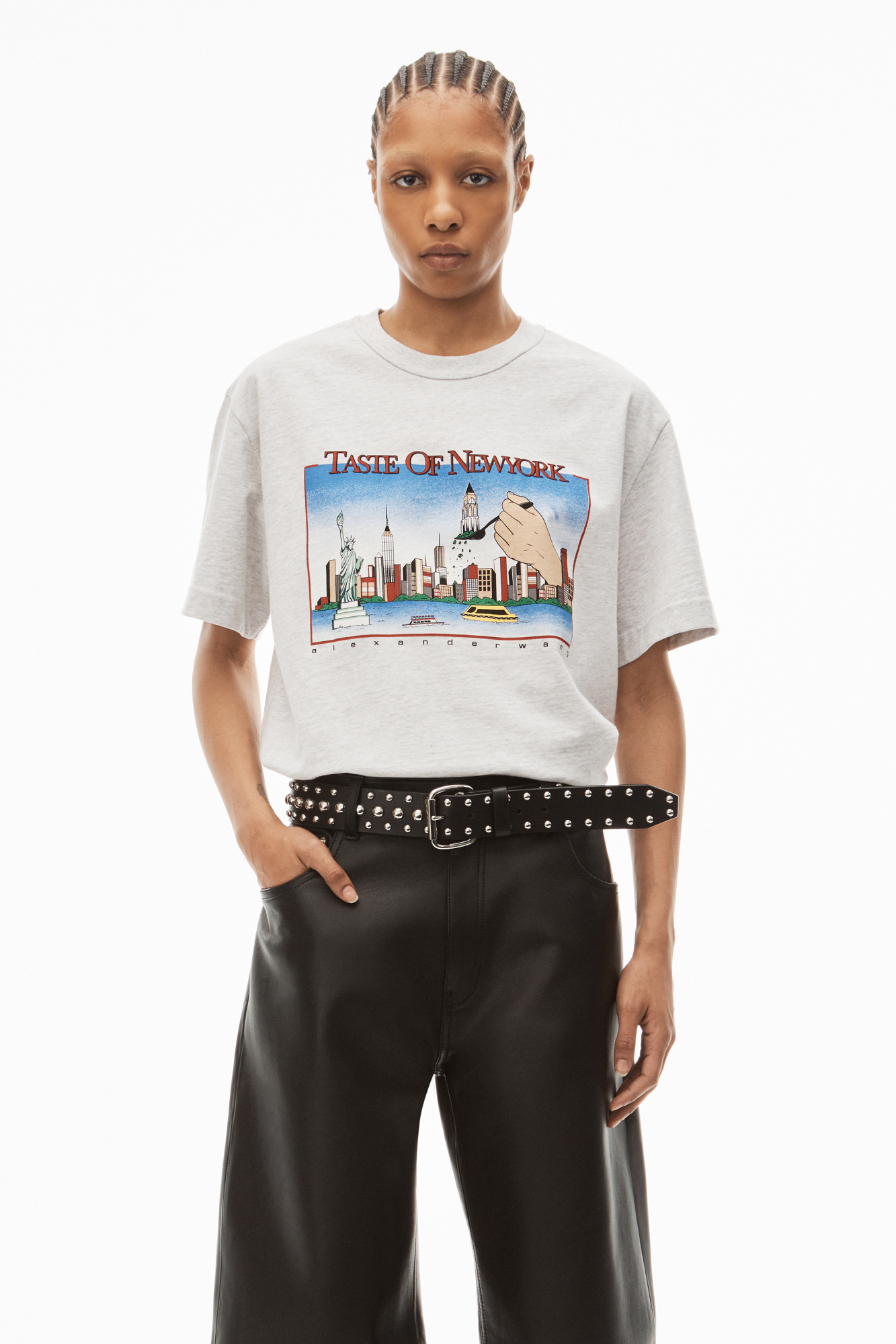 Alexander Wang Graphic-print Cotton T-shirt In Gray