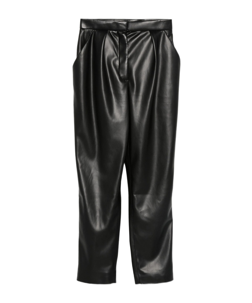 Balmain Faux-leather Trousers In Black