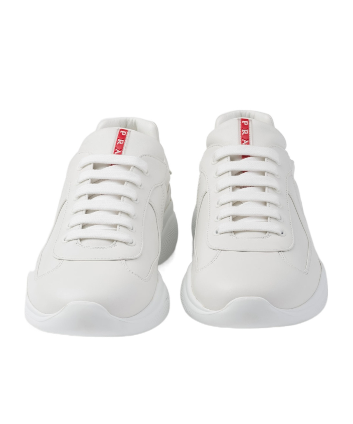 Prada Men's Americas Cup Napa Leather Low-top Sneakers In White
