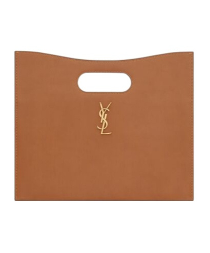 Saint Laurent Junon Leather Tote Bag In White