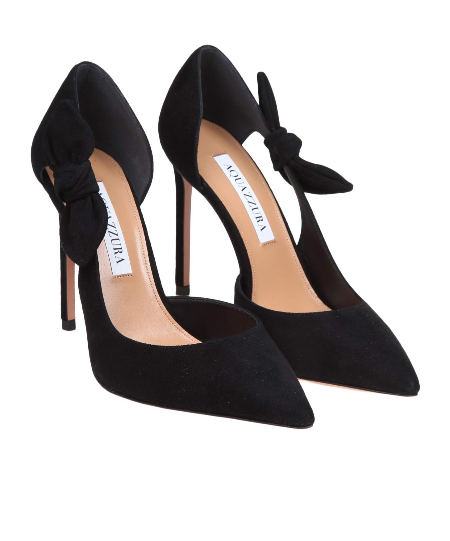 Aquazzura Pointed Toe Pumps With Bow Detail In Black