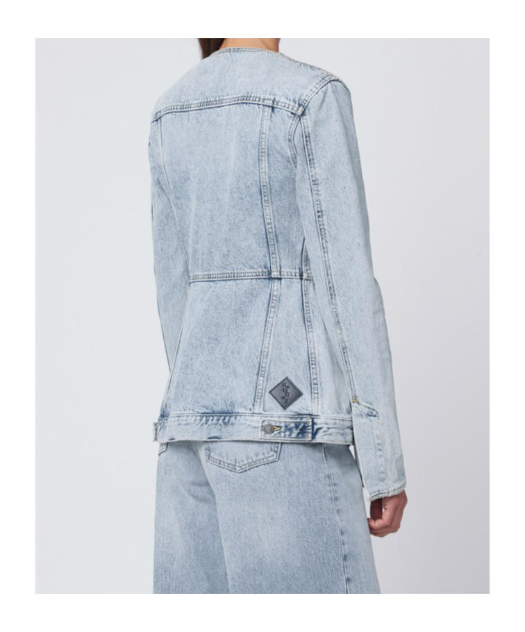 Haikure Button-down Long-sleeved Denim Jacket In Blue