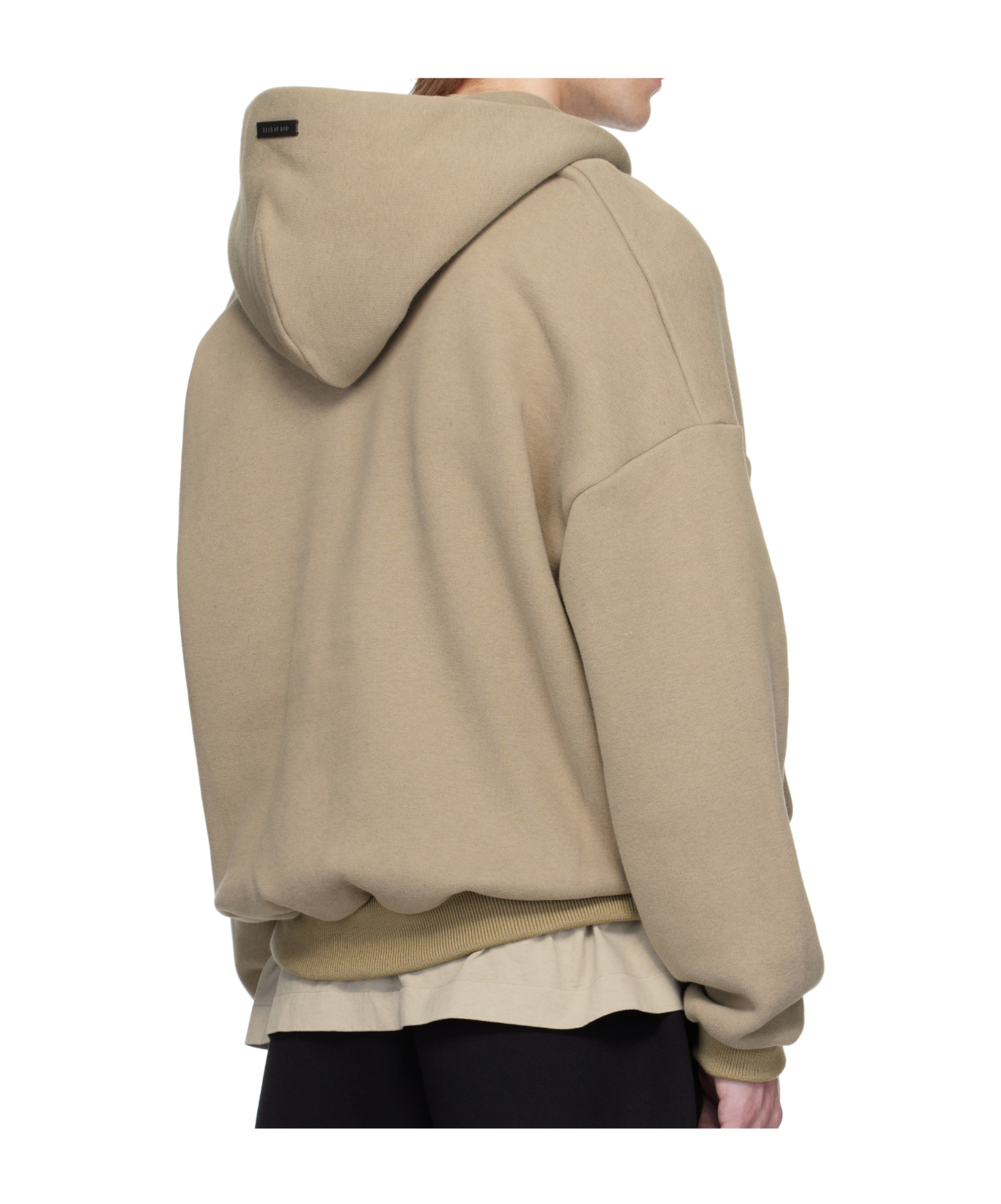 Fear Of God Beige Cotton Cashmere Fleece Half Zip Hoodie In Green