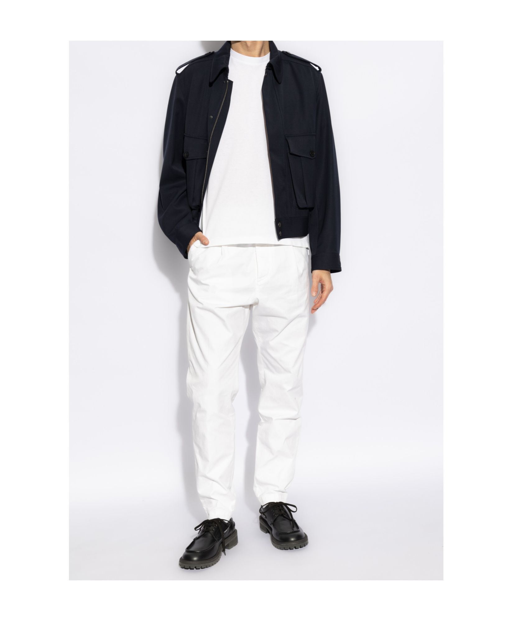 DSQUARED2 PLEATED COTTON TROUSERS