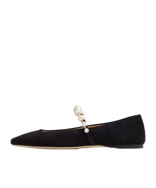 Jimmy Choo Buckle Flats In Black
