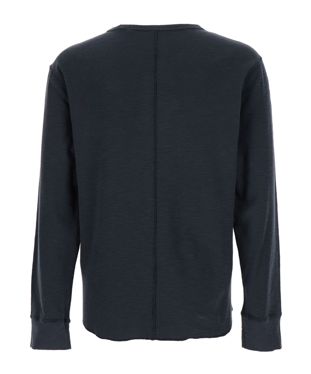 Sunflower Black Crewneck T-shirt With Long Sleeves And Fringed Hem In Cotton Man In Blue