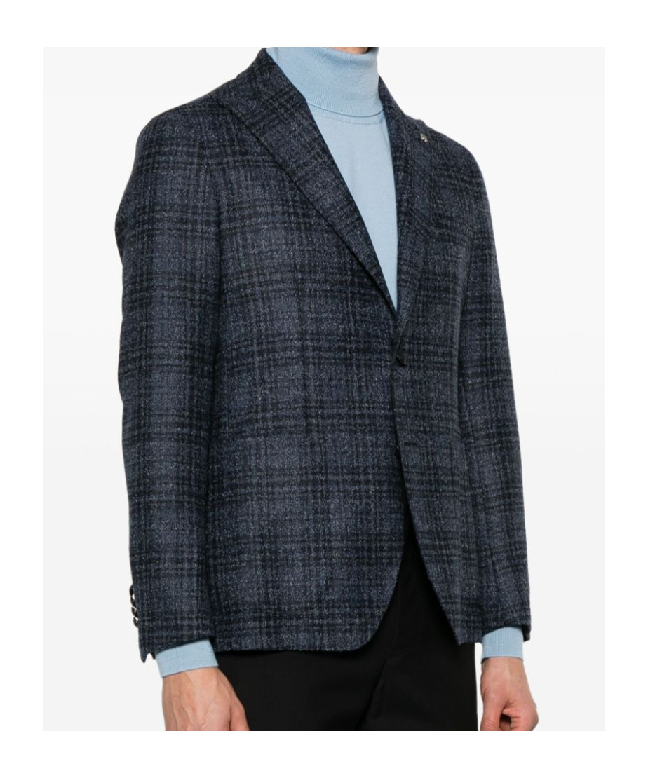 Shop Tagliatore Checked Blazer In Black