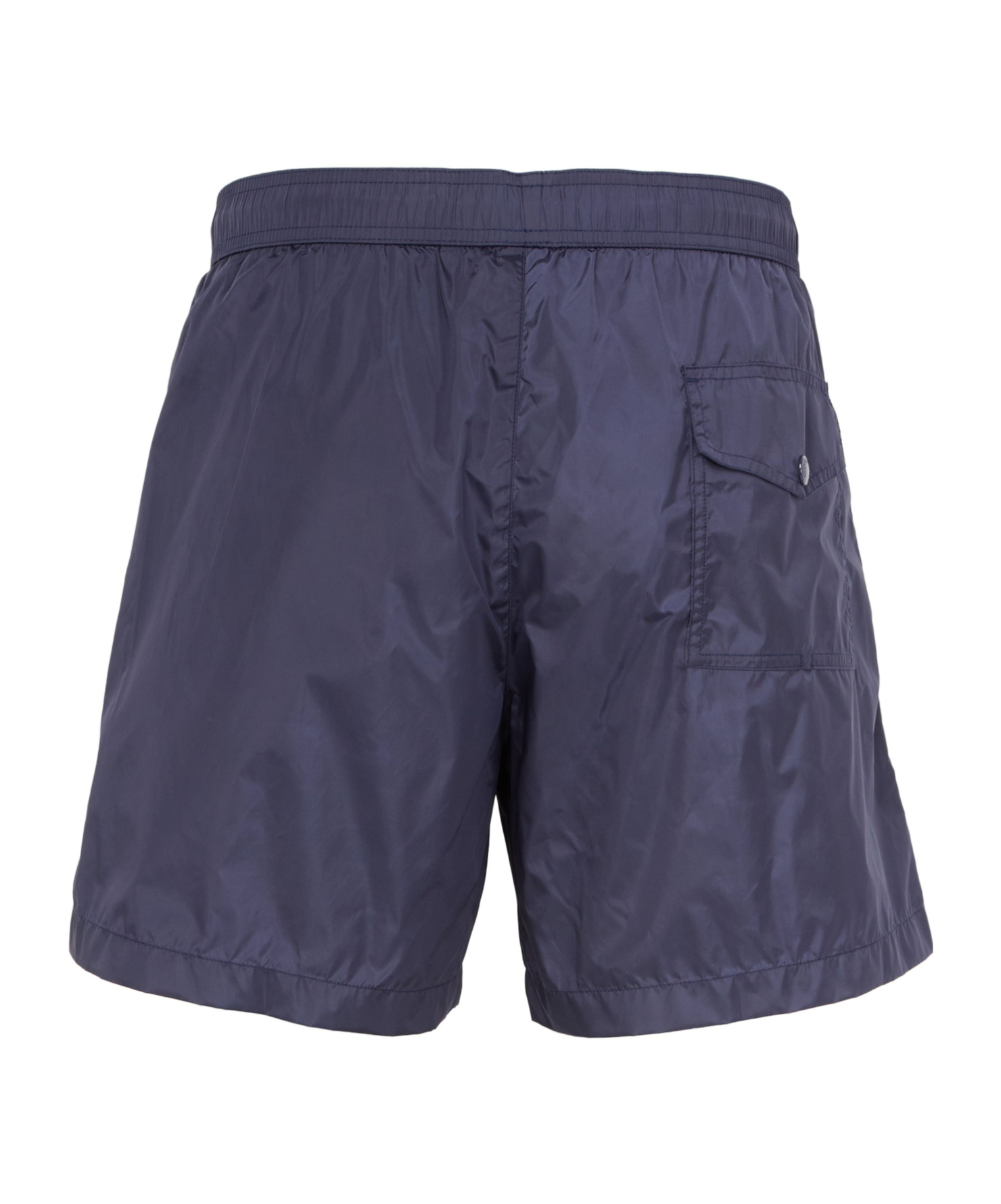 Moncler Nylon Swim Trunks With Logo Patch On The Front In Blue