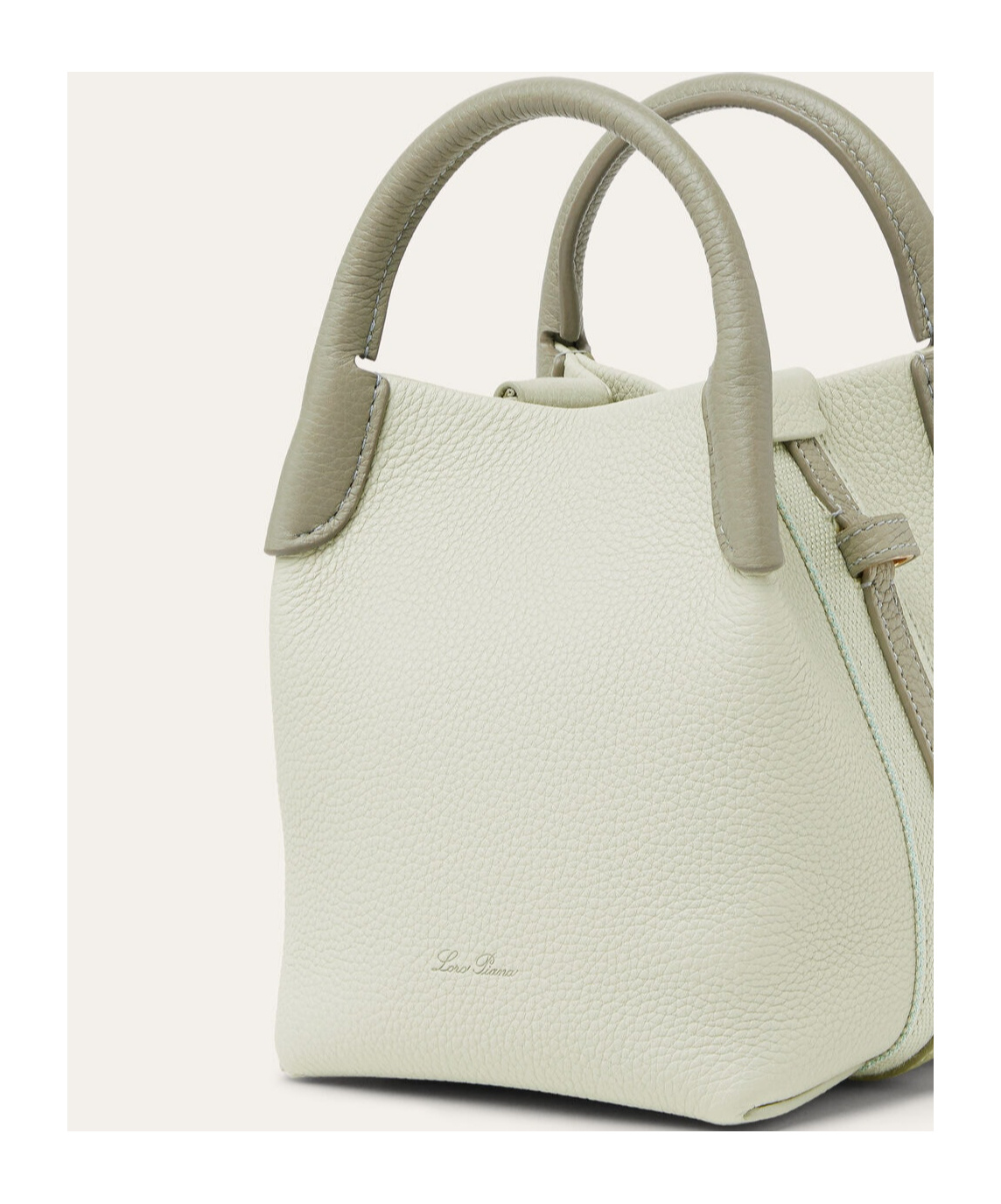 Loro Piana Micro Bale Bag In Deep Ice-dried Taragon/sun Gold