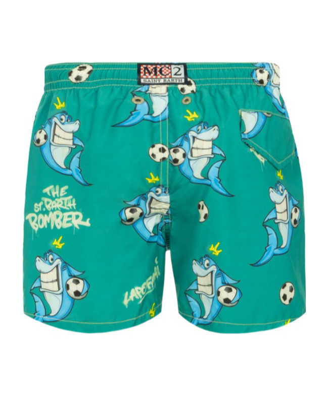 MC2 SAINT BARTH X CRYPTO PUPPETS JEAN LIGHTING SWIM SHORTS