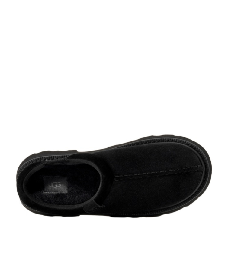 Ugg Mens Tasman Lug Suede And Shearling Slippers Blac In Black