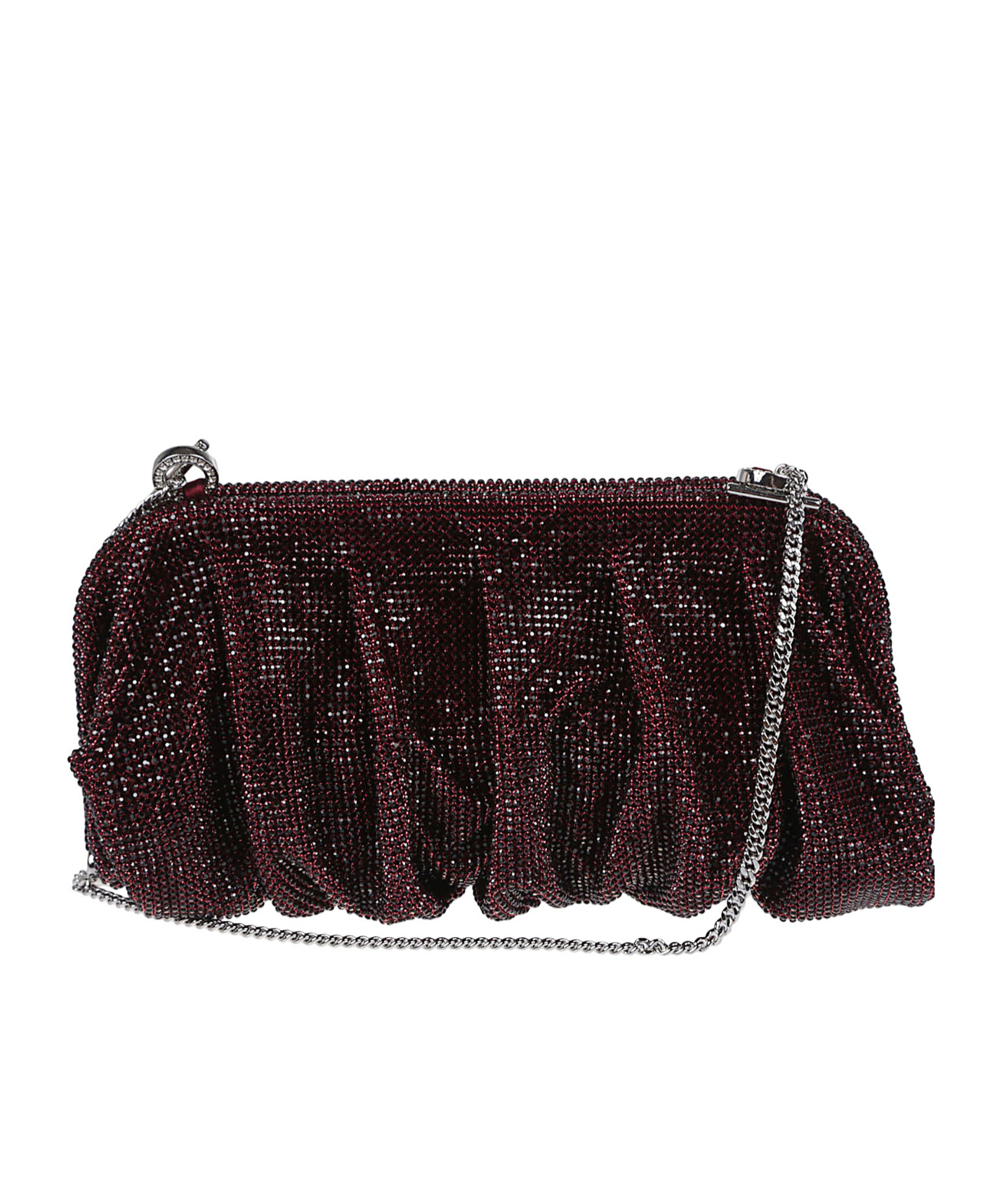 Benedetta Bruzziches La Grande Venus Crystal-embellished Pleated Clutch In Black