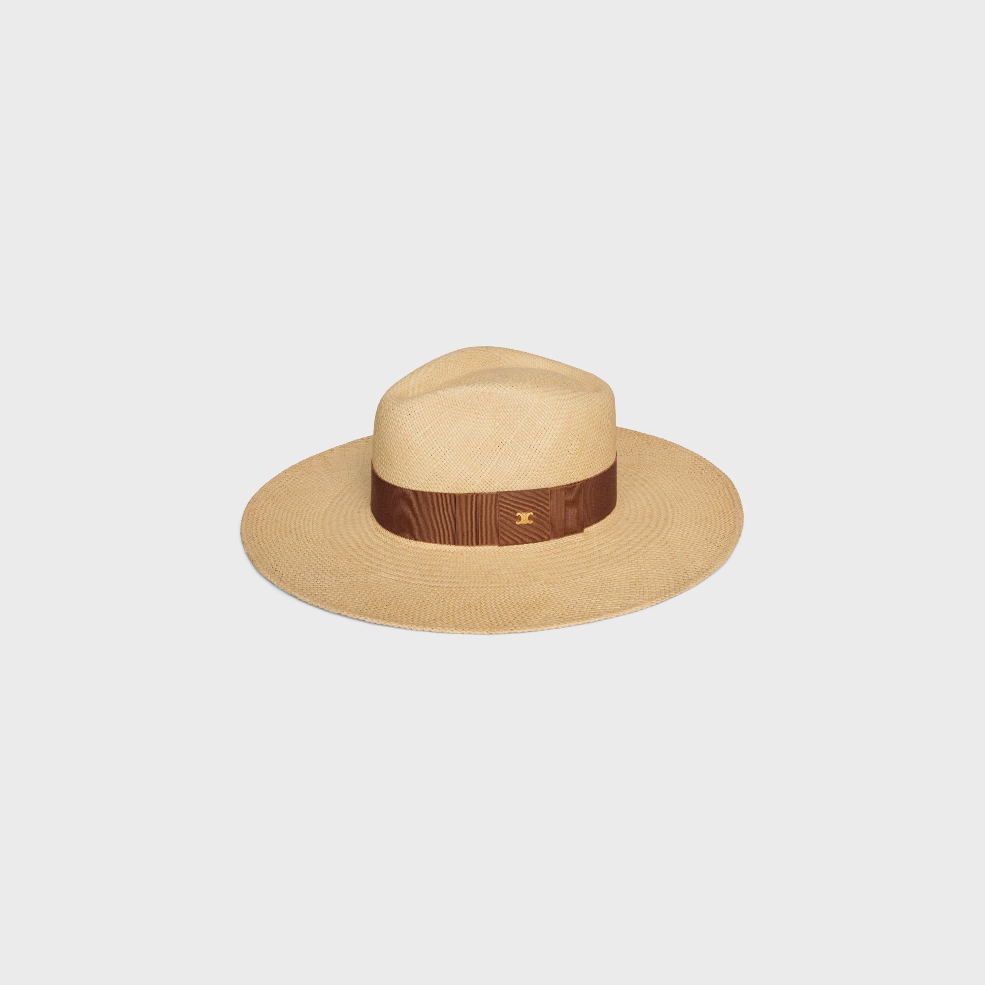 Celine Triomphe Panama Hat In Straw In Neutral