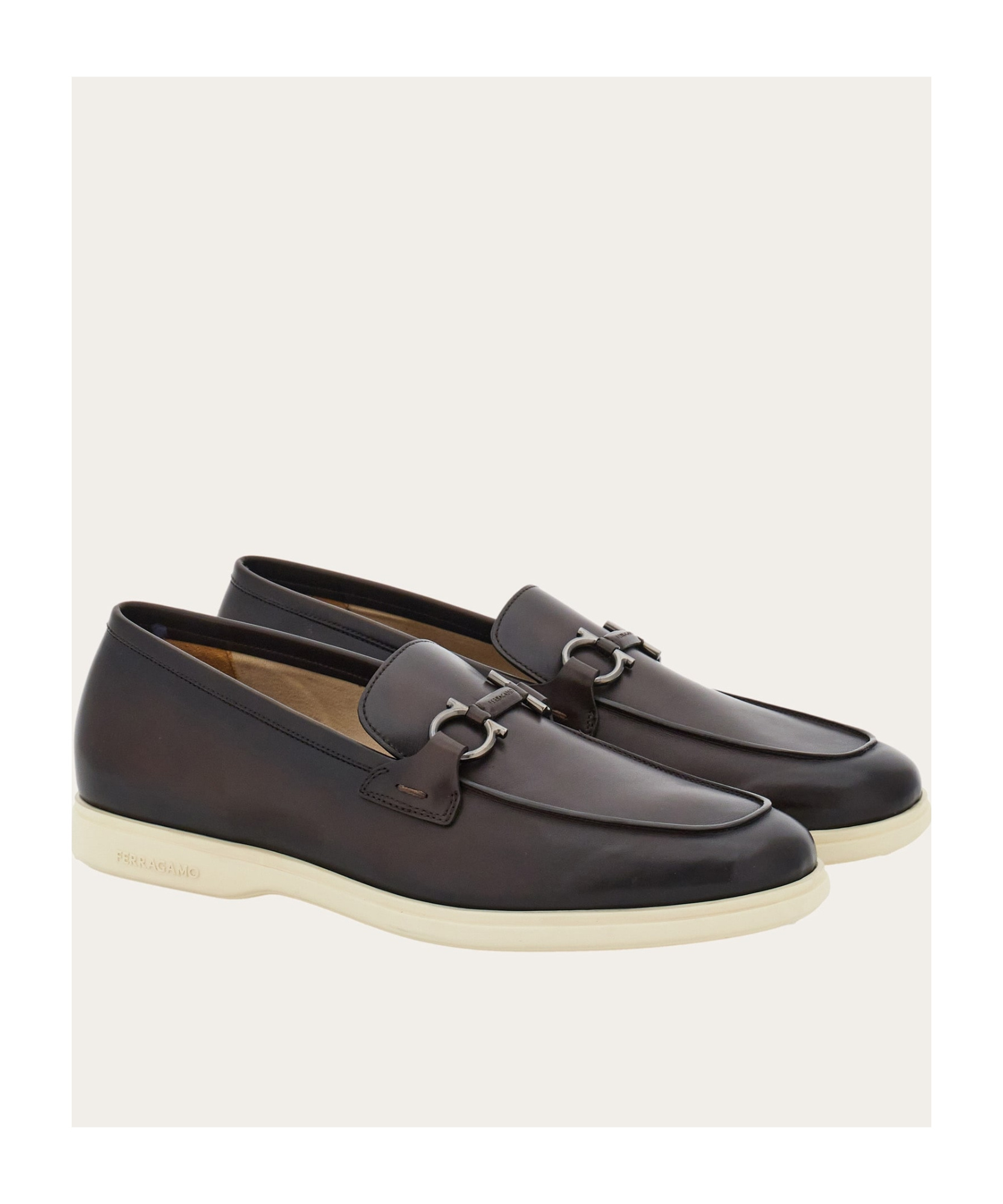 Ferragamo Gancini Decorative Loafers In Black
