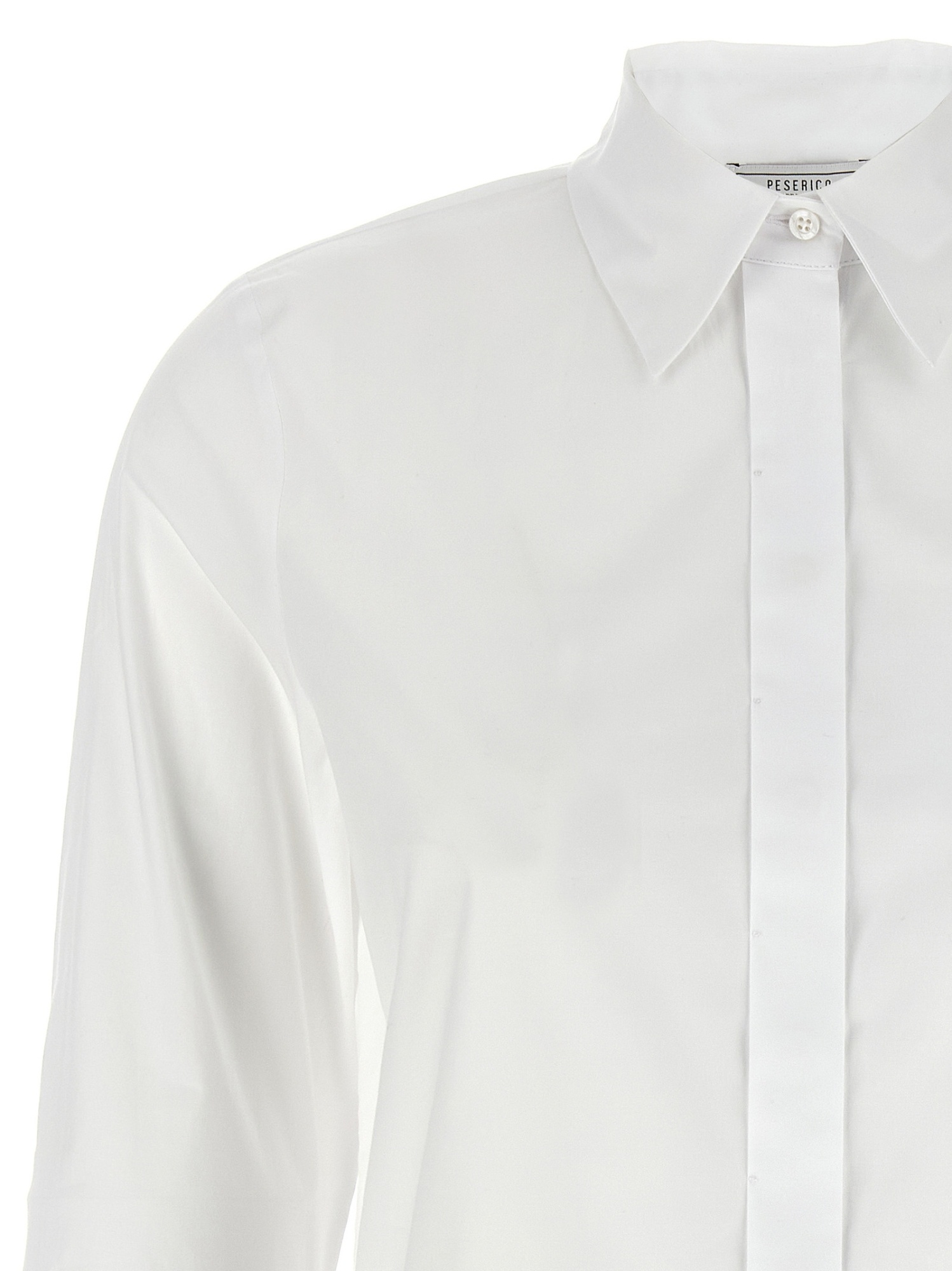 Peserico Collared Neck Shirt With Cuff Detail In White
