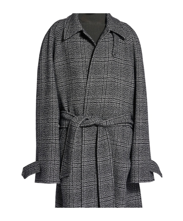 Balenciaga Checkered Pattern One Layer Coat