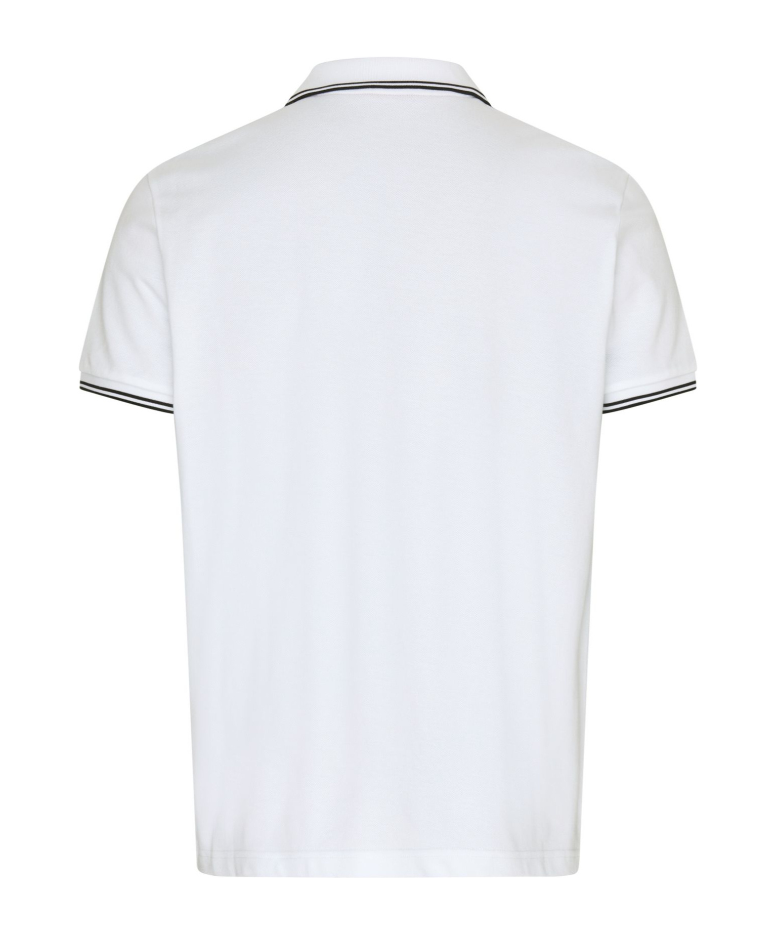 Moncler Classic White Cotton Polo With Signature Tri-color Trim In White