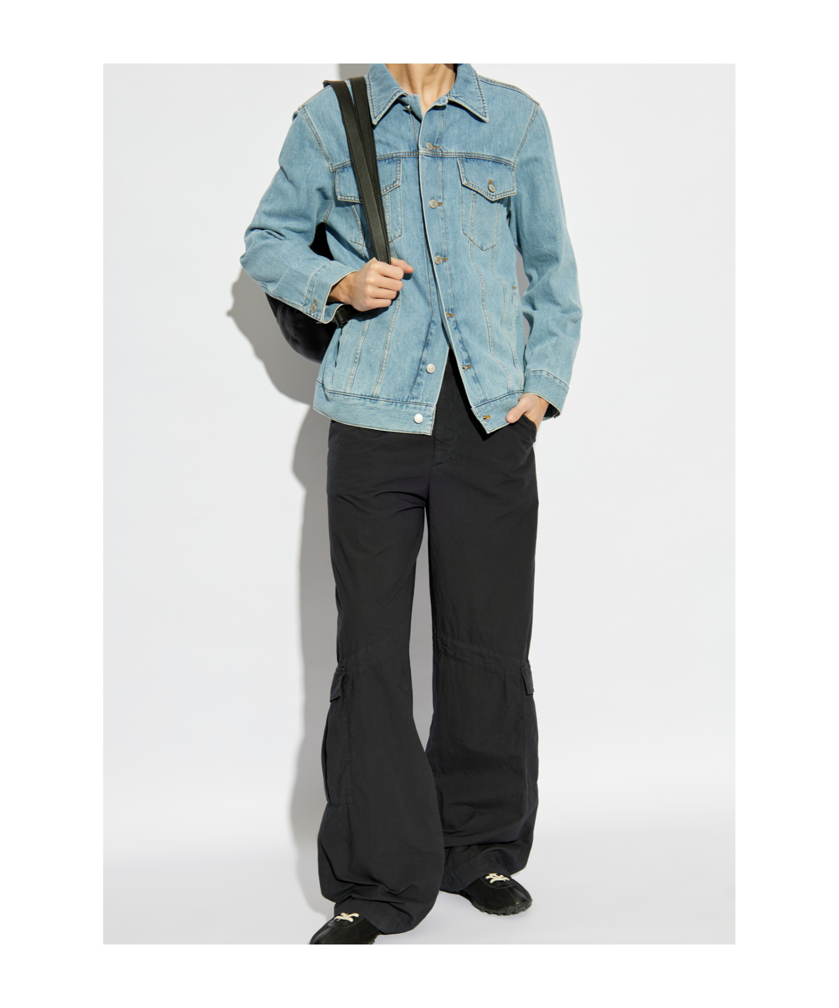Dries Van Noten Long-sleeved Denim Coat In Blue