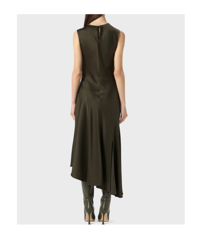 Blumarine Asymmetric Dress In Brown