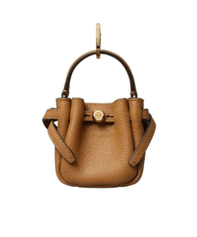 Tory Burch Romy Bucket Bag Charm In Brown