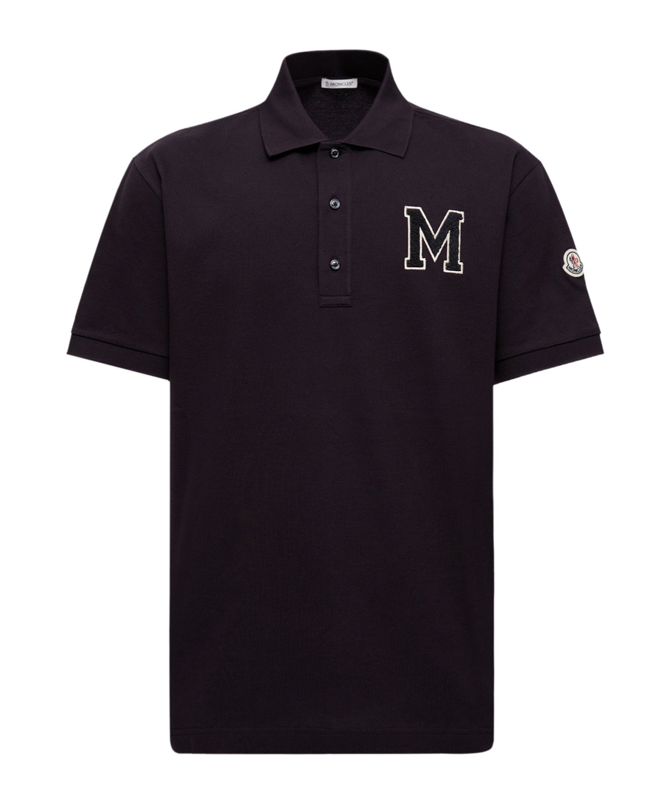 Moncler Polo En Piqué De Coton À Monogramme