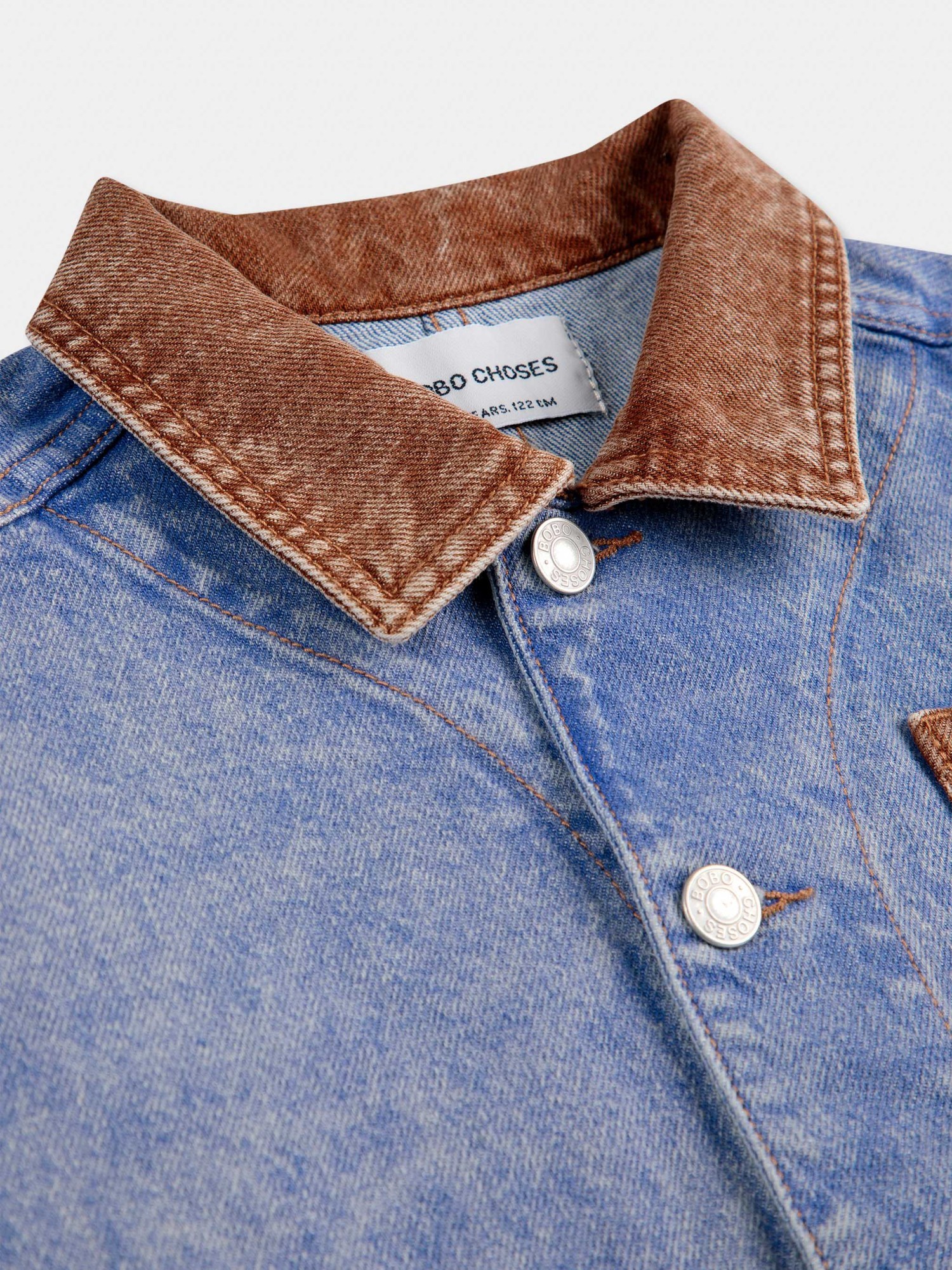 Bobo Choses Long-sleeved Denim Shirt In Multicolor