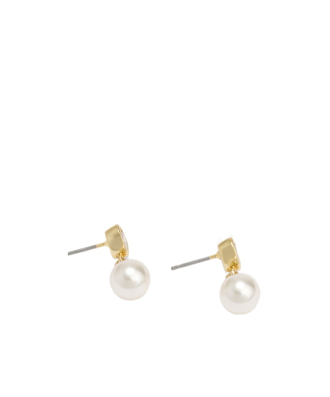 COACH HEART PEARL DROP EARRINGS