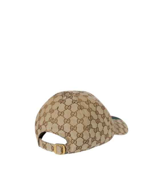 Gucci Men Beige And Ebony Baseball Cap With Web Detail In Gg Supreme Canvas Man In Nude