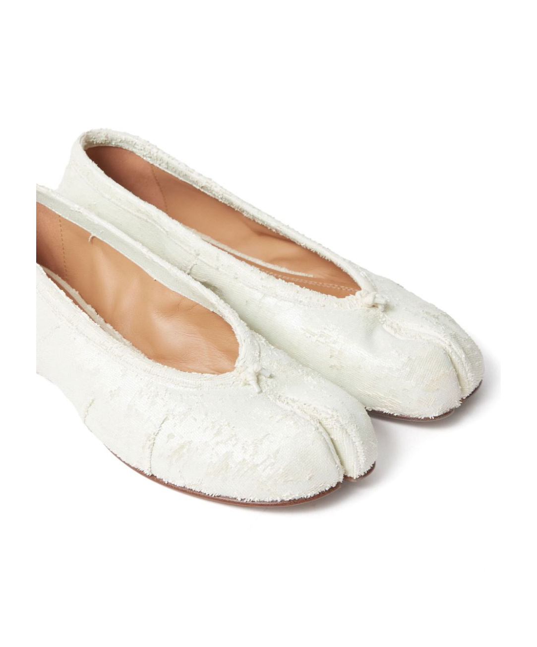 Maison Margiela 'tabi' White Ballerina Flats With Split-toe In Nappa Leather Woman In White