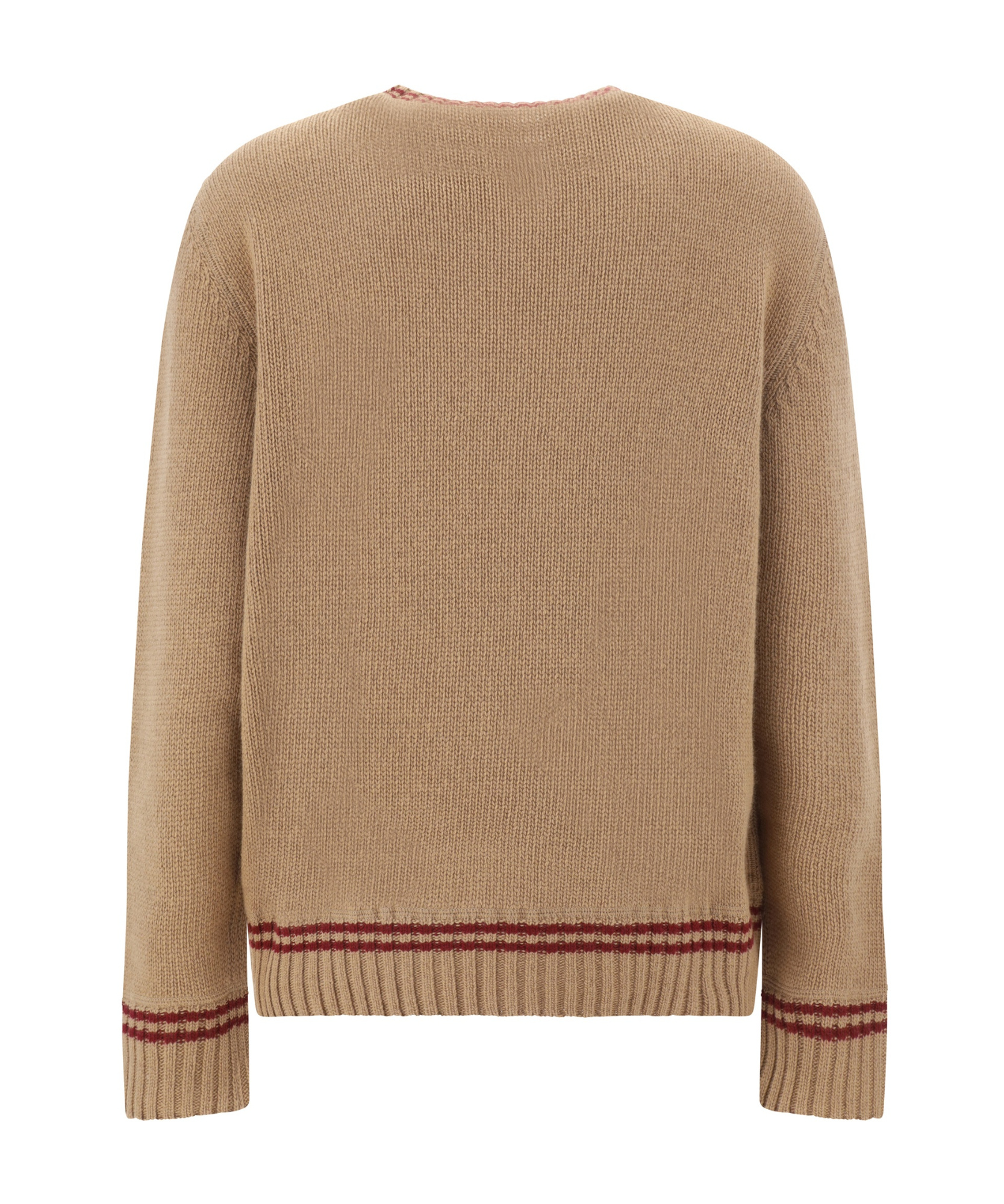 Prada Wool And Cashmere Crew-neck Sweater In Brown